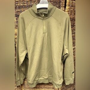Fabletics- Mens-‎ To Go Quarter Zip, Dark Moss, XXL